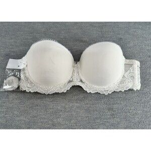 Q-T INTIMATES - Vintage Push Up Strapless Bra Size 34A  A6